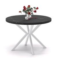 AUSZIEHTISCH MILTON 120-196/76 cm mit Metallgestell, Weiß / Grigia Pietra - Weiß/Grau, Holzwerkstoff/Metall (120/120/76cm) - Idohome