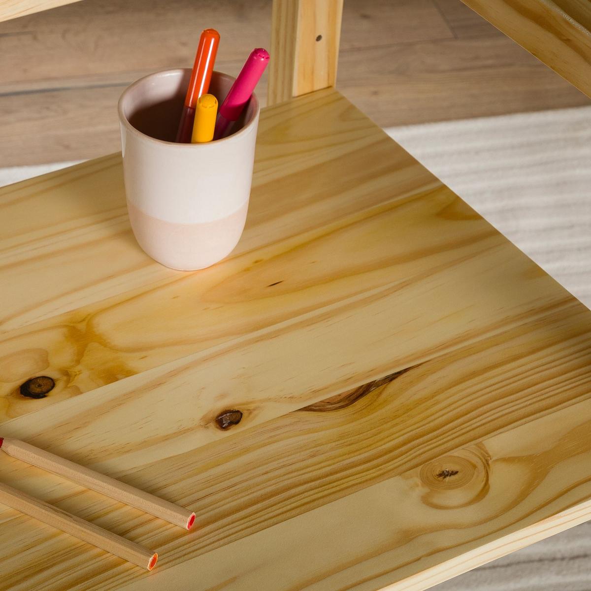 KINDERSCHREIBTISCH SUZA - Naturfarben, Holz (80/75/47cm) - IDIMEX