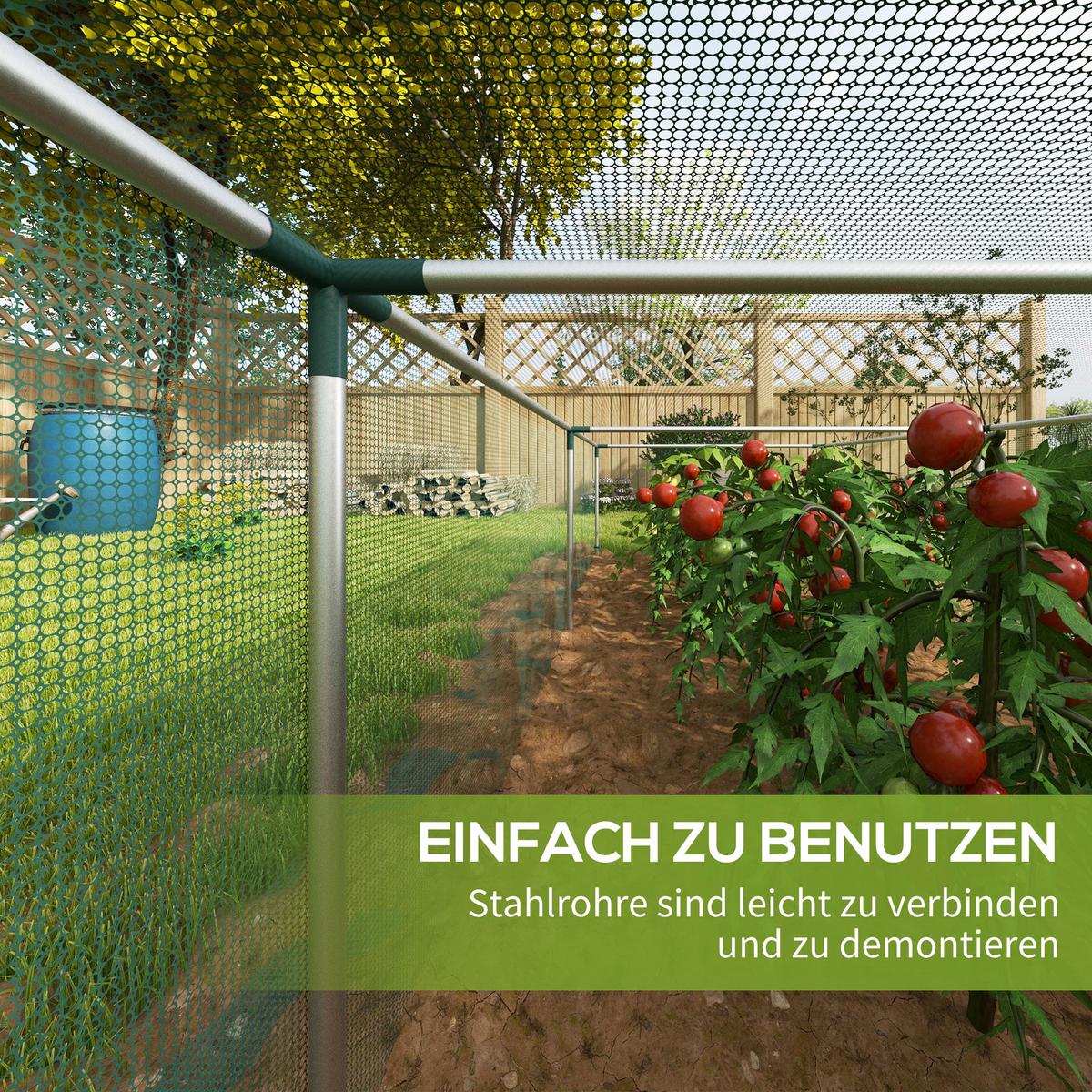 PFLANZENSCHUTZZELT mit Reißverschlusstür, für Garten, Balkon, Stahl, Grün - Grün, Metall (373/62.5/125cm) - Outsunny