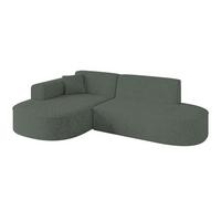 ECKSOFA Ottomane Links MARI-L1 - 243x171x79 cm Grün Tissu - Schwarz/Grün, Holzwerkstoff/Kunststoff (243/171cm) - ALTDECOR
