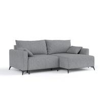 ECKSOFA NUVIO mit Schlaffunktion Grau im Neve Stoff - Schwarz/Grau, Holz/Holzwerkstoff (239/148cm) - AltaBeds