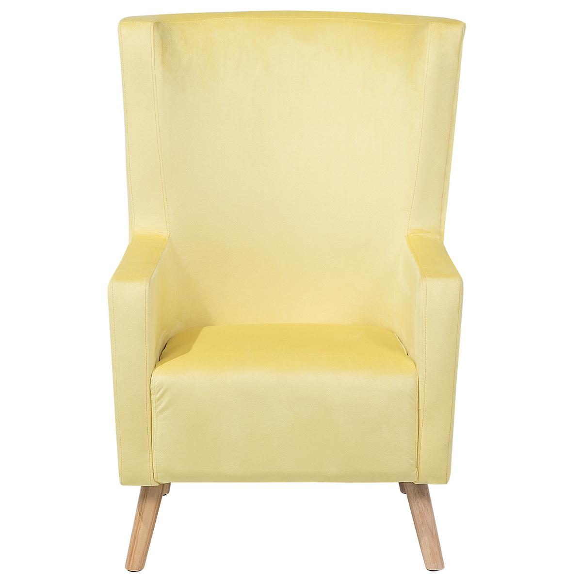 OHRENSESSEL Gelb Oneida - Gelb/Braun, Textil (74/108/60cm) - Beliani