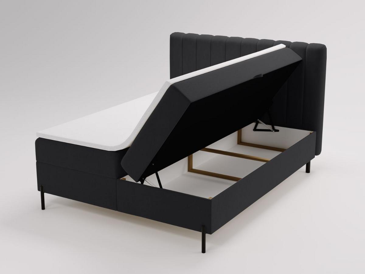 BOXBETT Primavera 180x200 Schwarz - Schwarz, Holz/Textil (180/200cm) - Graingold