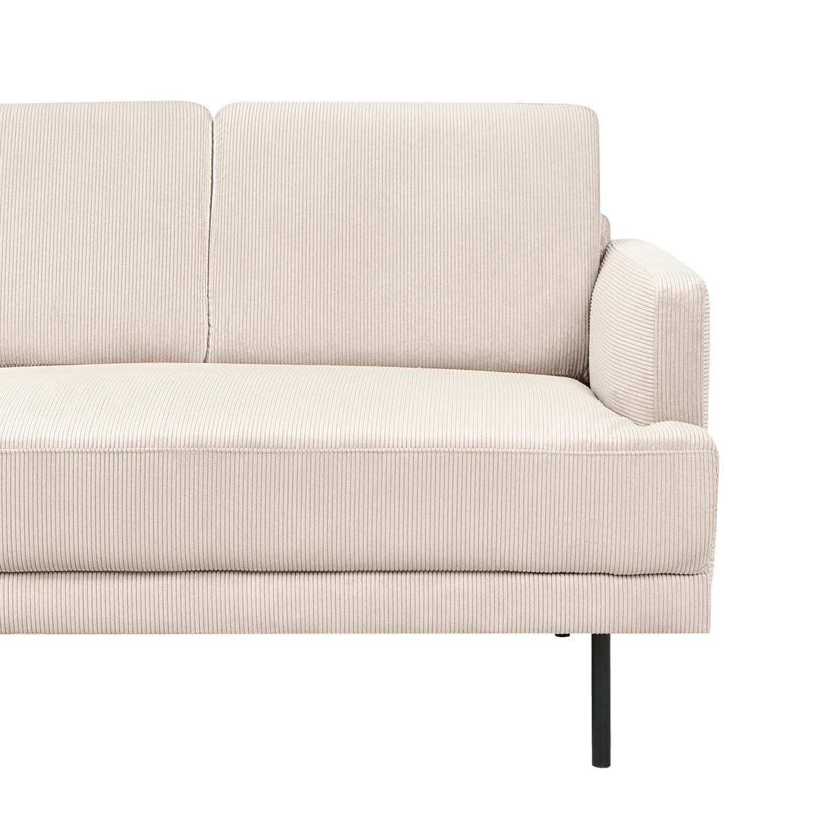 ECKSOFA 4-Sitzer Cord Beige rechtsseitig Breda - Beige/Schwarz, Textil (210/200cm) - Beliani