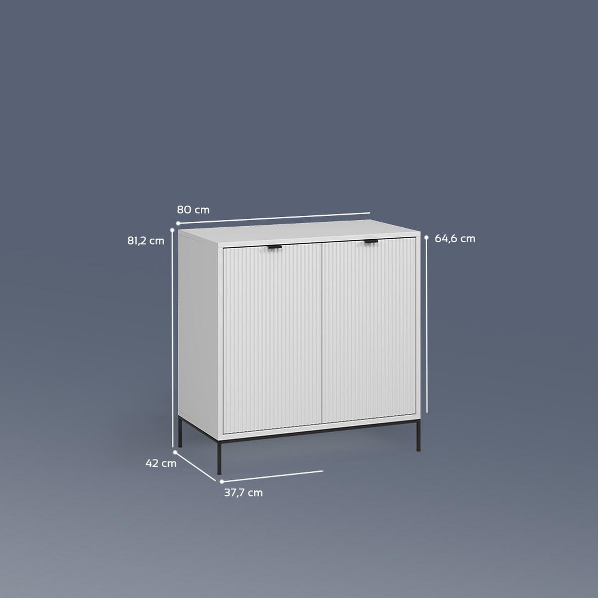 KOMMODE Aterno Weiß mit 2 Türen - Weiß, Holzwerkstoff (42/81.2/80cm) - Livinity®