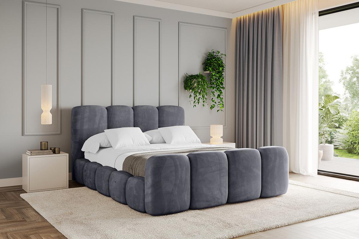 POLSTERBETT mit Bettkasten, Fußteil und Lattenrost, Boxbett ohne Matratze - KALA-Z 140x200 Dunkelgrau - Dunkelgrau, Holzwerkstoff/Textil (140/200cm) - ALTDECOR