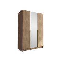 KLEIDERSCHRANK Calia II - Eichefarben/Goldfarben, Holzwerkstoff/Metall (150/215/58cm) - MIRJAN24