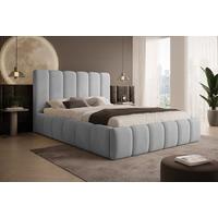 POLSTERBETT Vilo 180x200 mit Bettkasten und Stabilem Metallgestell - Hellgrau, Textil (180/200cm) - Storez24
