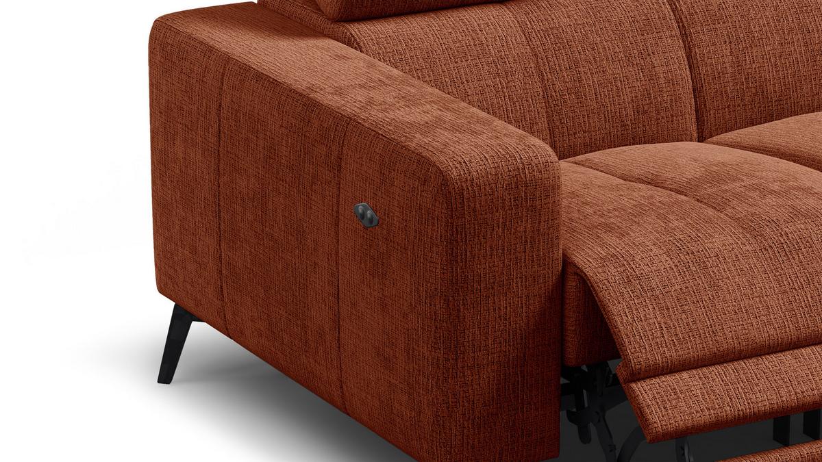 RELAXSOFA MORELLO 2-Sitzer, rostrot, 2 x Relax Zero Gravity - Orange, Holz/Textil (164/82/103cm) - Wozimo