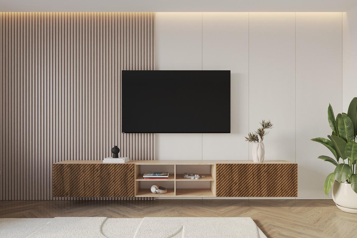 LOWBOARD ZENO-W 3x100x40x40 cm - Artisan / Katania - Eiche Wotan, Holzwerkstoff (300/40/40cm) - ALTDECOR