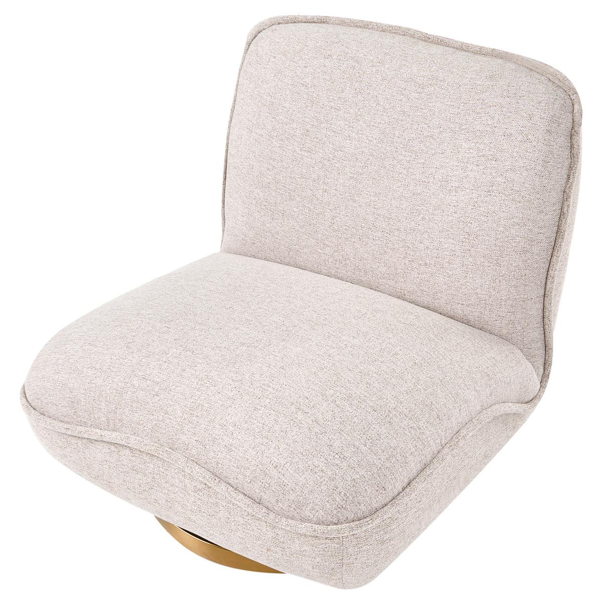 DREHSESSEL Stoff Beige Muren - Beige, Textil (80/77/89cm) - Beliani