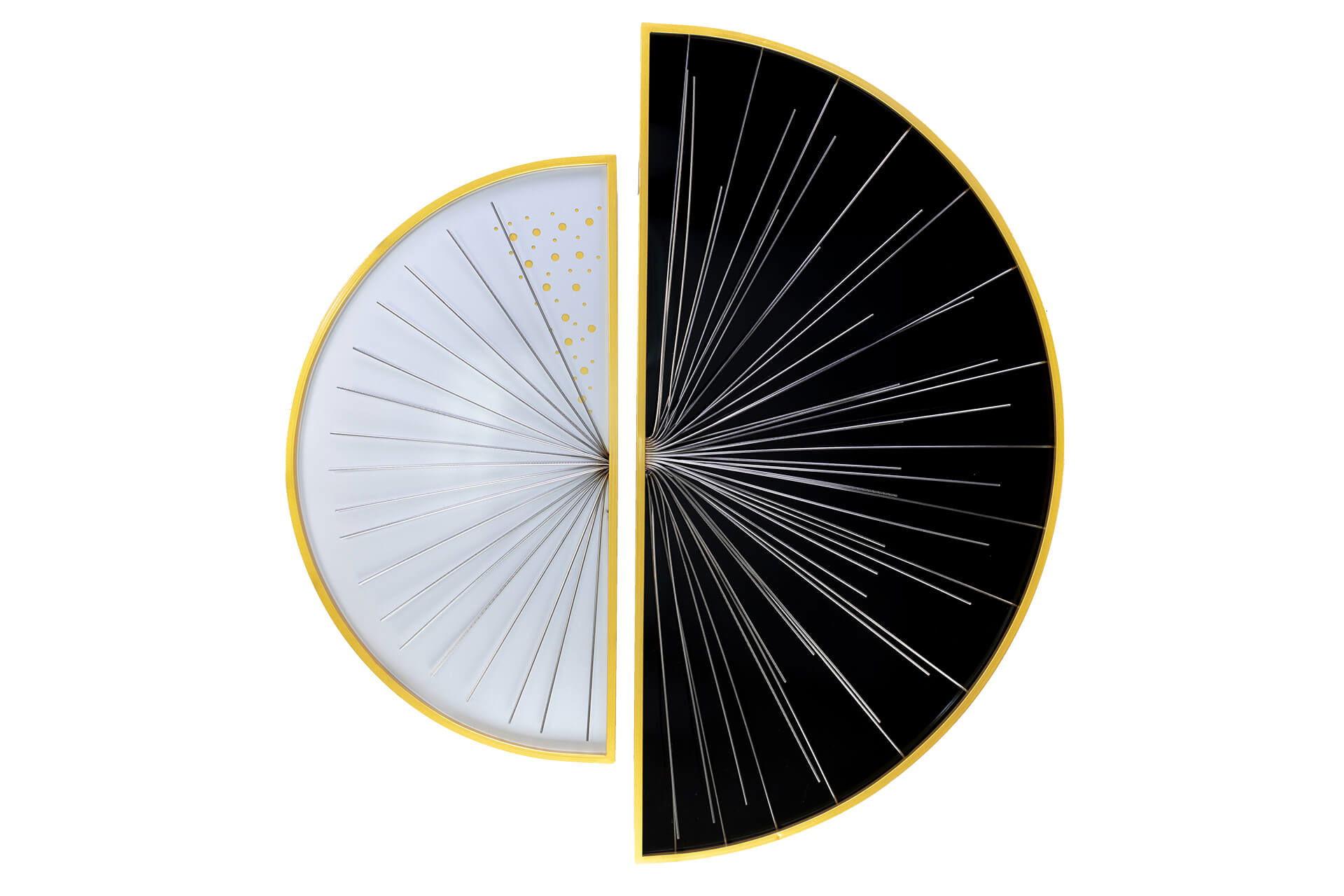 WANDDEKO Schwarz-Weiß 91/81 cm - Schwarz, Metall (4.75/81/4cm) - KUNSTLOFT