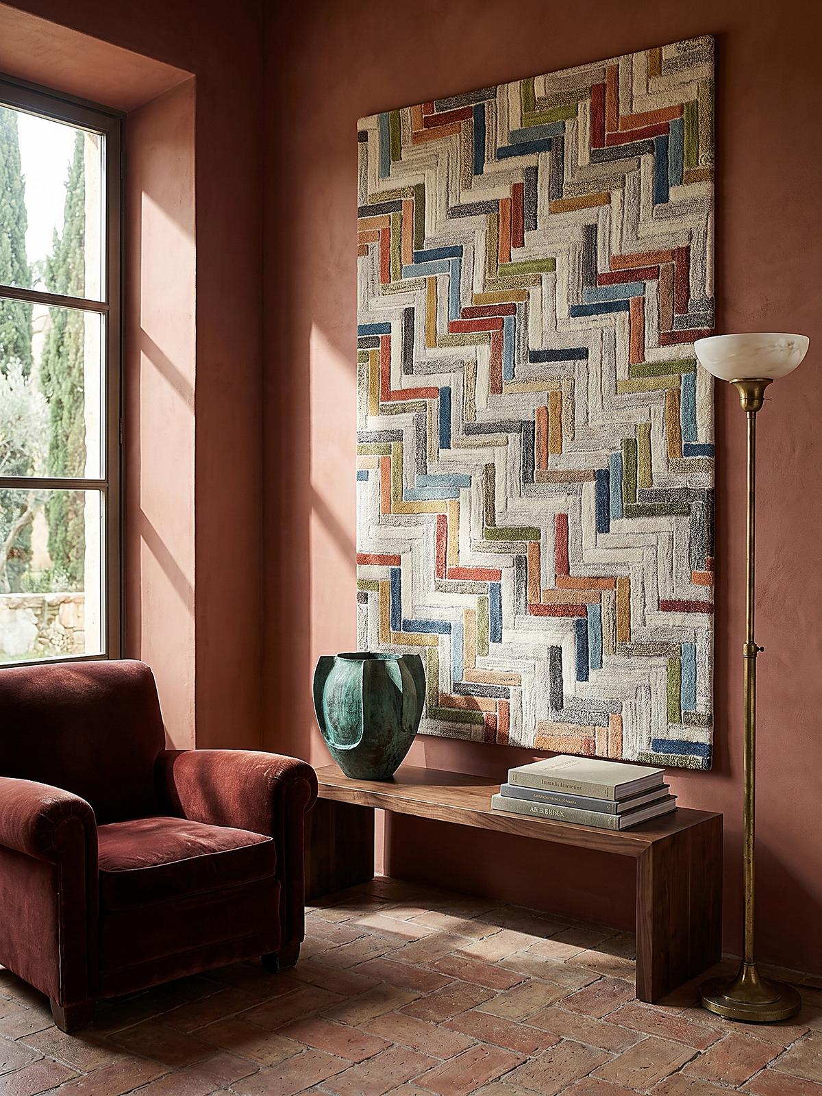 WOLLTEPPICH ESK, geometrisch, Florhöhe 10 mm, Bunt, 60 x 230 cm - Multicolor, Textil (230/60cm) - KADIMA DESIGN