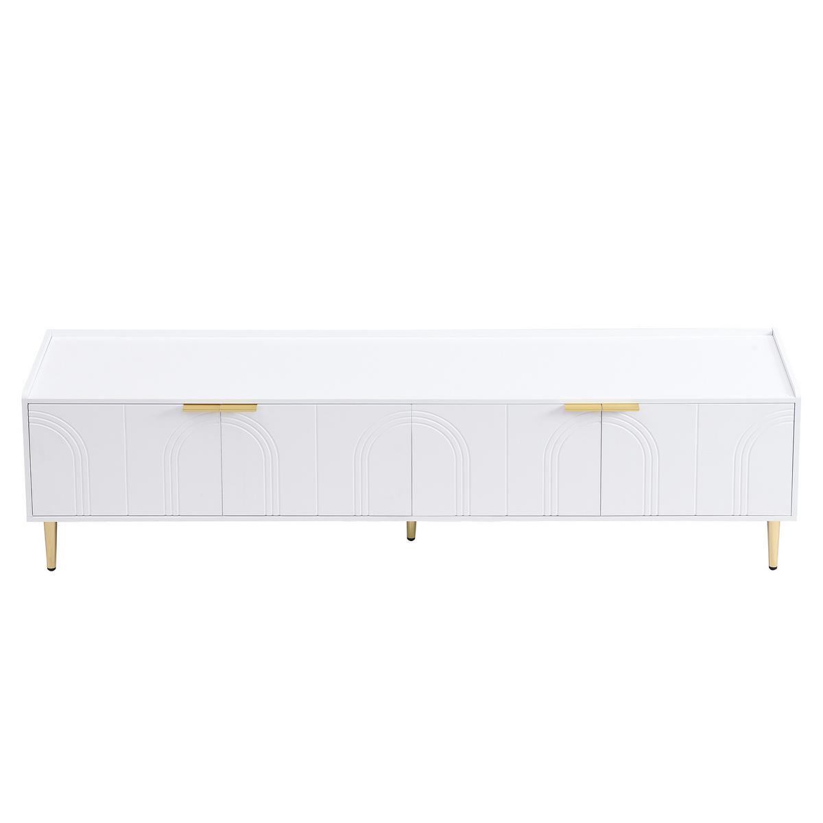 TV-LOWBOARD 170 cm in Weiß & Gold Design - Braun, Holzwerkstoff (170/48/35cm) - Urban Meuble