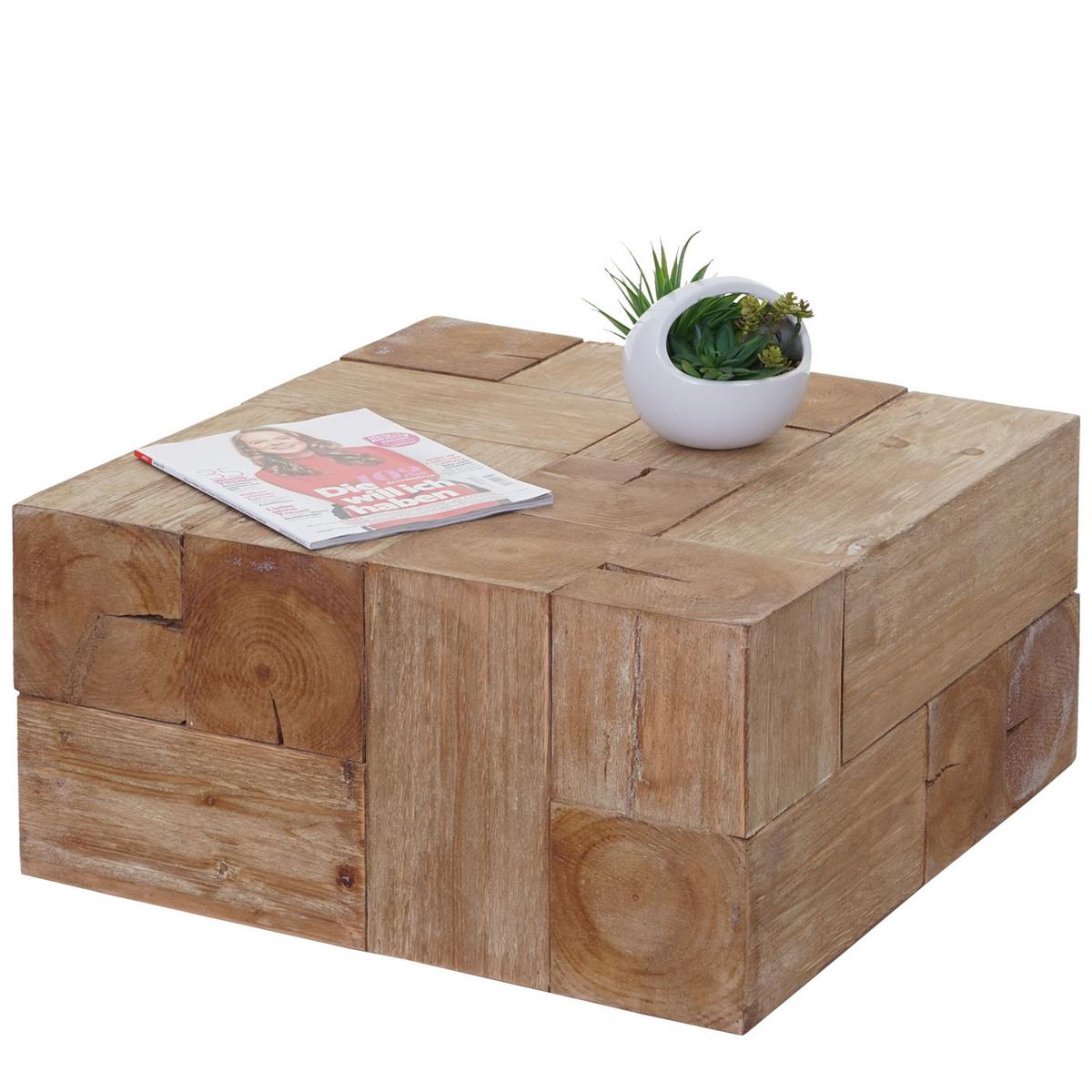 COUCHTISCH A15C MASSIVHOLZ quadrat Braun - Braun, Holz (60/60/30cm) - MCW