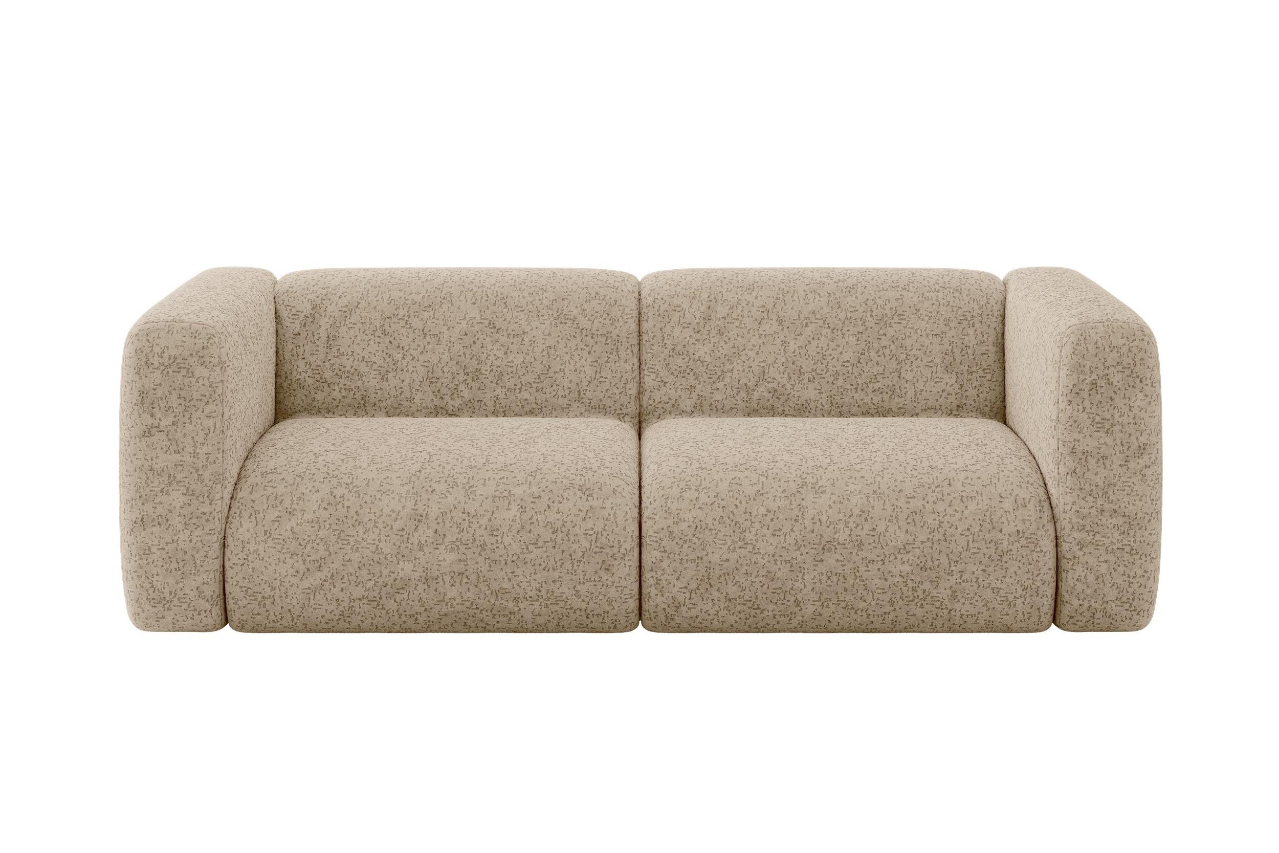 MODULARES Sofa 2-SITZER MIRA-S1 228x89x70 Braun cm Velours - Schwarz/Braun, Holzwerkstoff/Kunststoff (228/70/89cm) - ALTDECOR