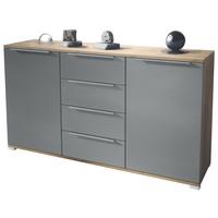 SIDEBOARD Linio Graphit Seidenmatt - Graphitfarben, Holzwerkstoff (138.5/75.5/35cm) - Vladon