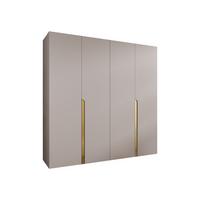 DREHTÜRENSCHRANK Mila I 200 - Kaschmir/Goldfarben, Holzwerkstoff/Kunststoff (200/202/52cm) - MIRJAN24