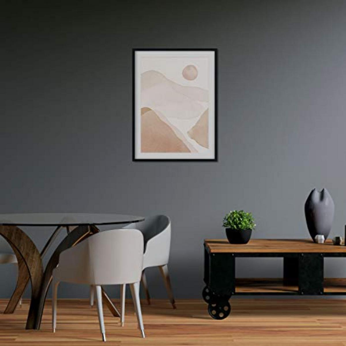 POSTER Set mit 4 Blätter und abstrakten Formen mit braunen Tönen A4 Rahmenlos - Klar, Papier (29.7/3cm) - Nacnic