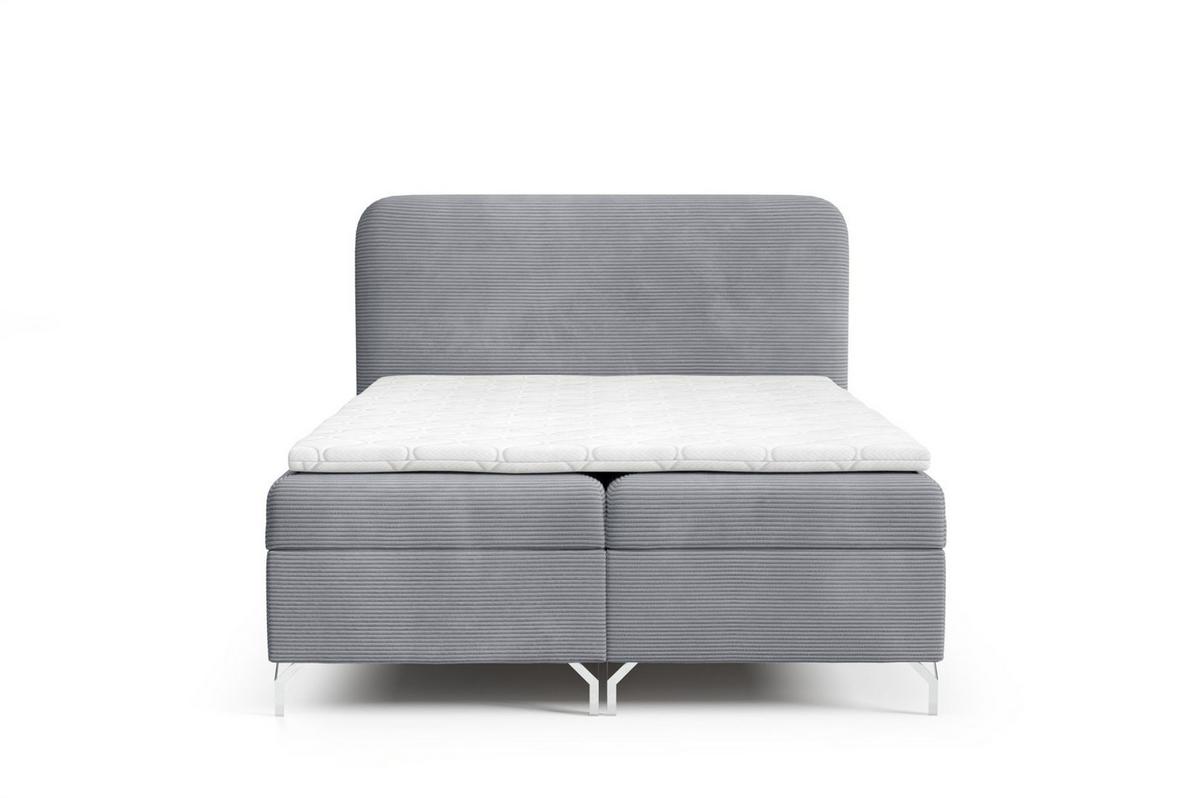 BOXBETT Emilio - Grau, Holzwerkstoff/Textil (200/200cm) - Fun Möbel