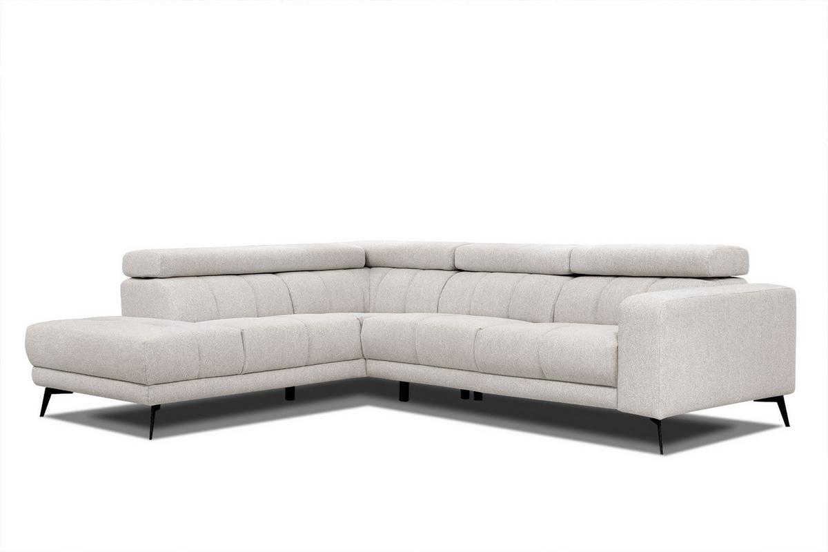 ECKSOFA MORELLO 5-Sitzer, creme - Creme/Schwarz, Holzwerkstoff/Textil (158/269cm) - Wozimo