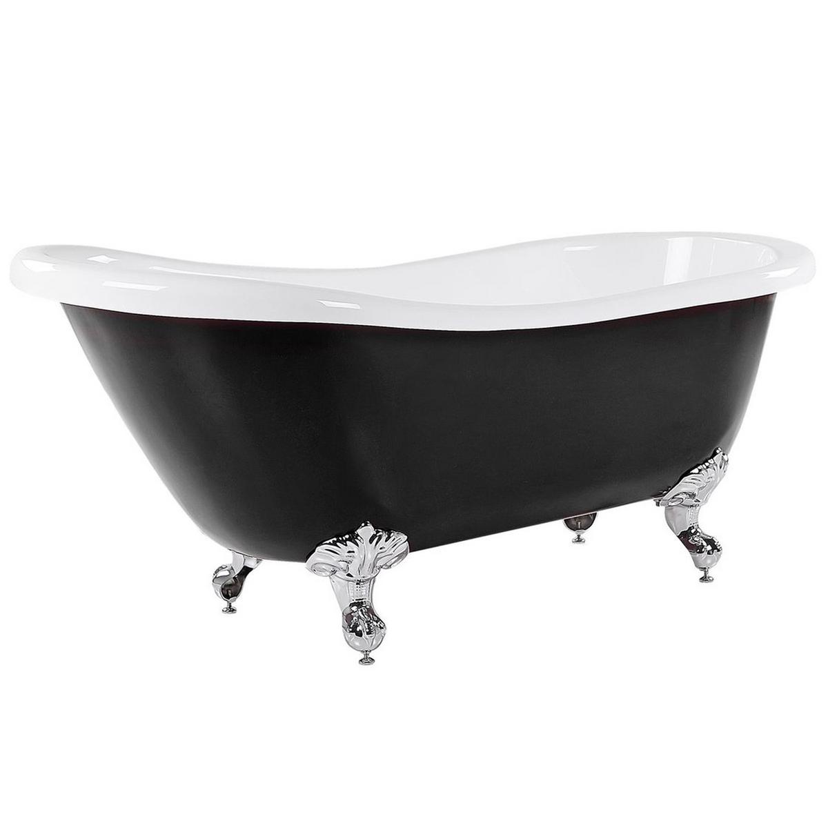 BADEWANNE FREISTEHEND 76x170x76 cm schwarz Cayman - Schwarz, Kunststoff (76/78/170cm) - Beliani