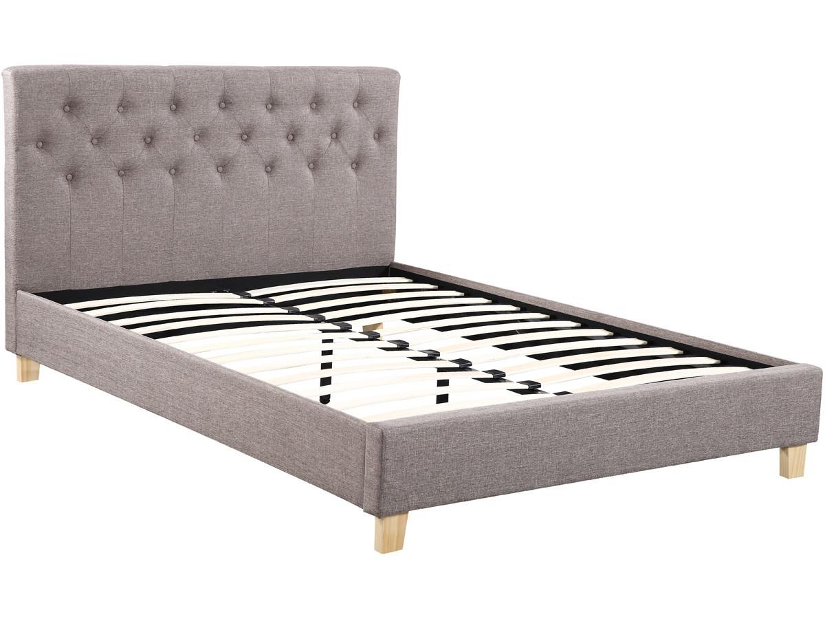 BETT emmy Taupe - Taupe, Textil (190/140cm) - Habitat Garten
