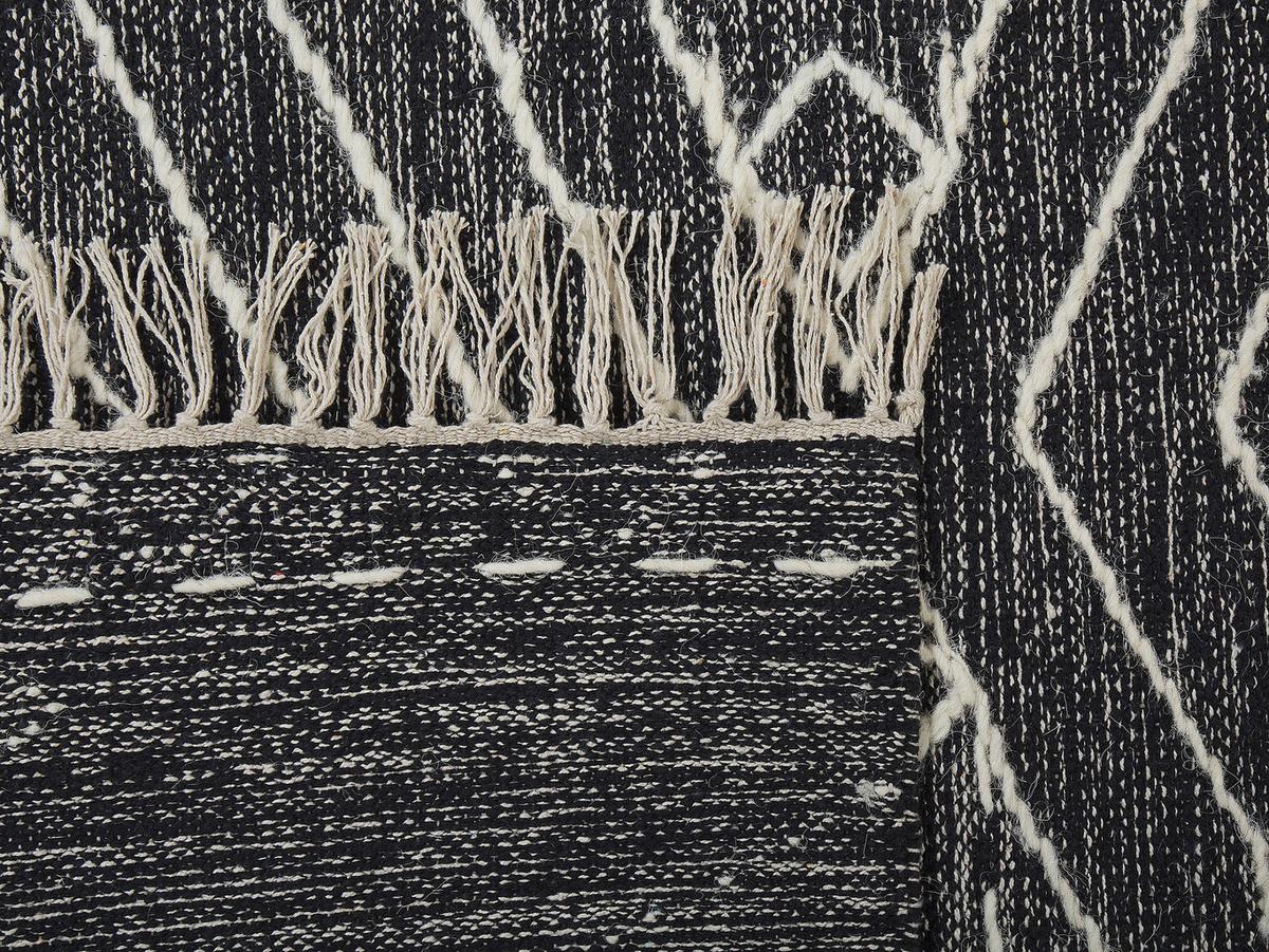 KURZFLOR-TEPPICH Khenifra 230/160 cm - Schwarz, Textil (160/230cm) - Beliani