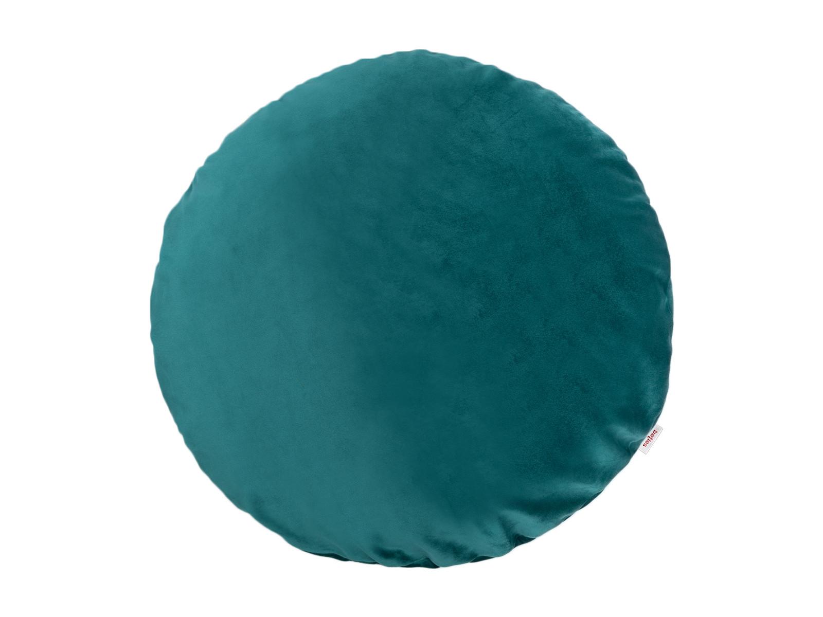 KISSENHÜLLE Rund Samt&Sonders petrol 50 cm Ø - Petrol, Textil (50/50cm) - beties Heimtextil