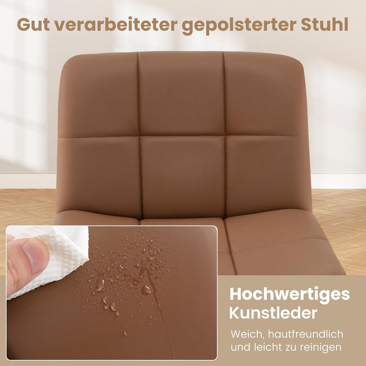 BÜROSTUHL Braun - Braun, Kunststoff (69/89/64cm) - COSTWAY