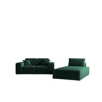 SOFA Sezlong Celes Premium 2er-set - Grün, Holzwerkstoff/Textil (110/95/194cm) - Fun Möbel