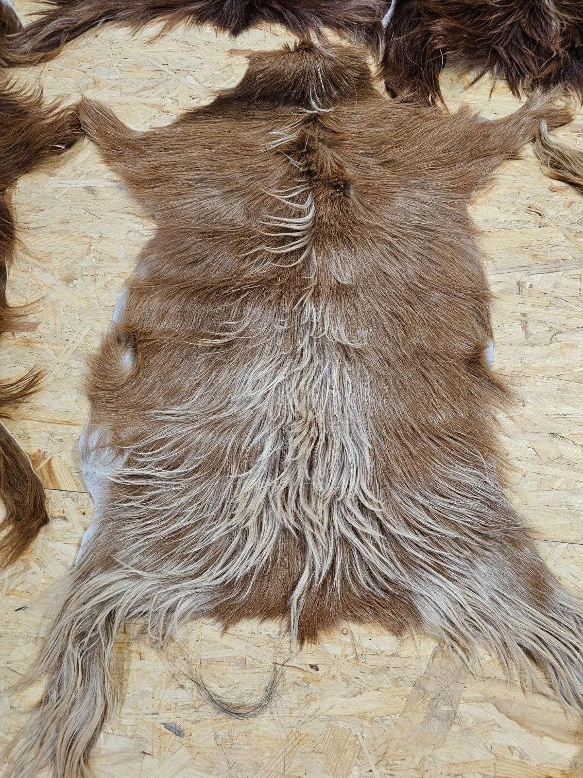 FELL Ziegenfell Braunlich Naturfarben Teppich ca. 90 cm 1.Wahl - Braun, Fell (50/90cm) - Provellus