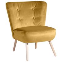 SESSEL Kassi Bezug Samtvelours Buche natur / mais - Gelb, Kunststoff (69/80/68cm) - 58aufmkessel