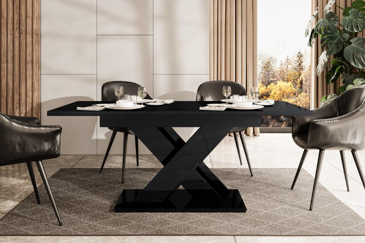 ESSTISCH ausziehbar 140 -180x80x75 cm - Schwarz Hochglanz - RONX - Schwarz Hochglanz, Holzwerkstoff (140/80/75cm) - ALTDECOR