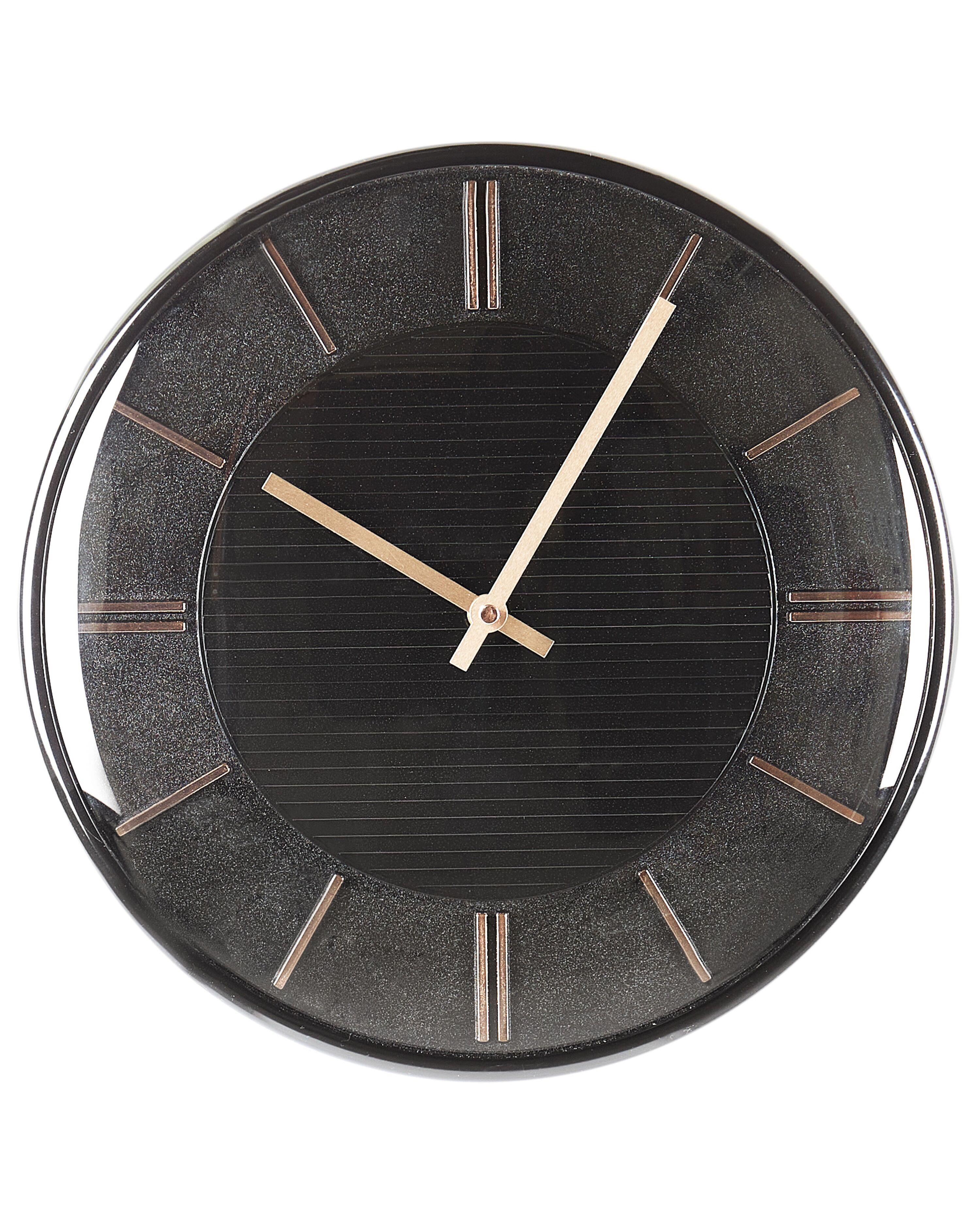 WANDUHR Kunststoff gold/schwarz Daroca - Schwarz, Kunststoff (34/34/3cm) - Beliani