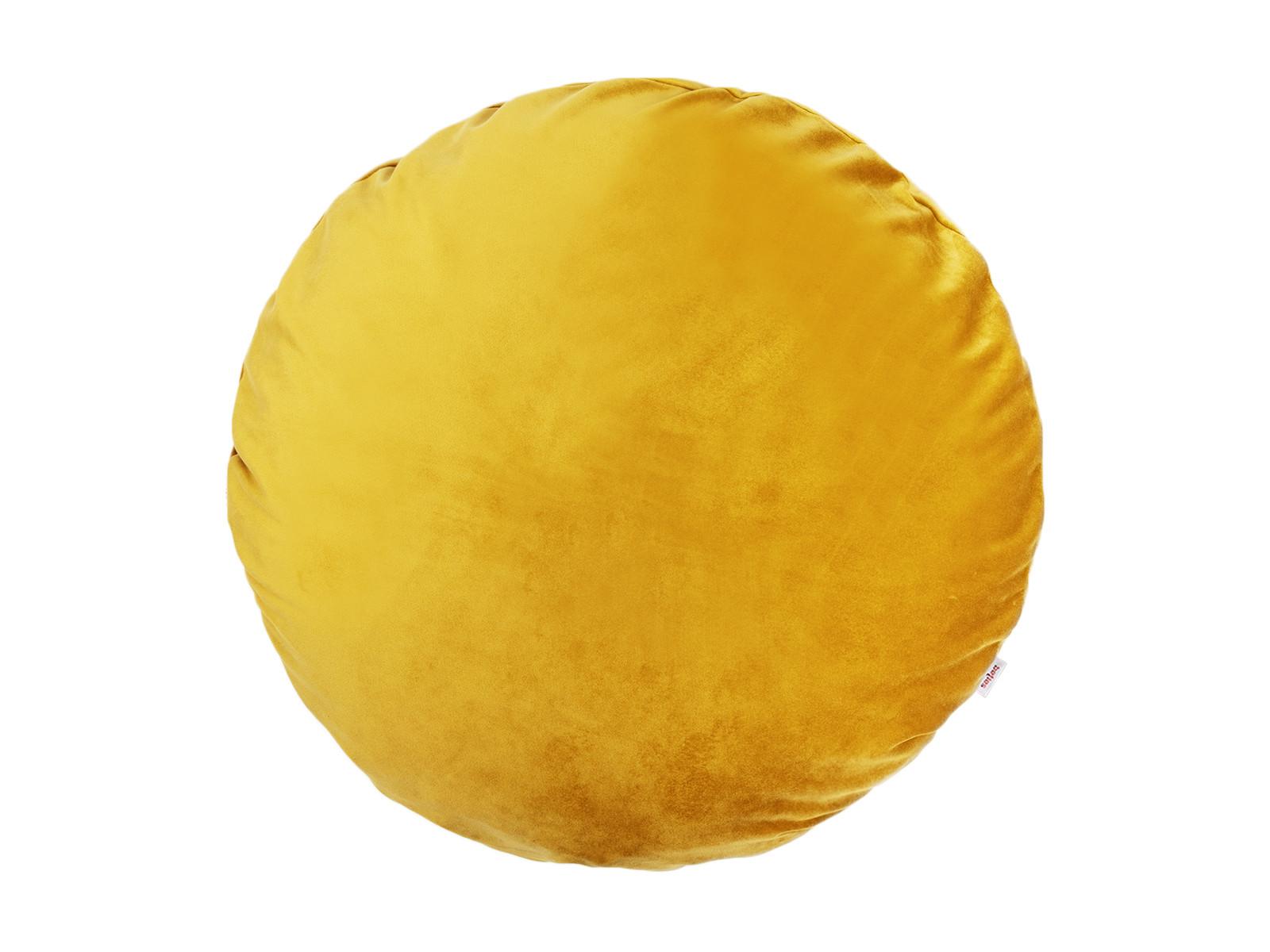 KISSENHÜLLE Rund Samt&Sonders curry-senf 60 cm Ø - Currygelb, Textil (60/60cm) - beties Heimtextil