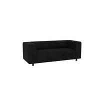 2-SITZER-SOFA Tove Schwarz Cord - Schwarz, Holz/Kunststoff (151/65/80cm) - S-Style Möbel