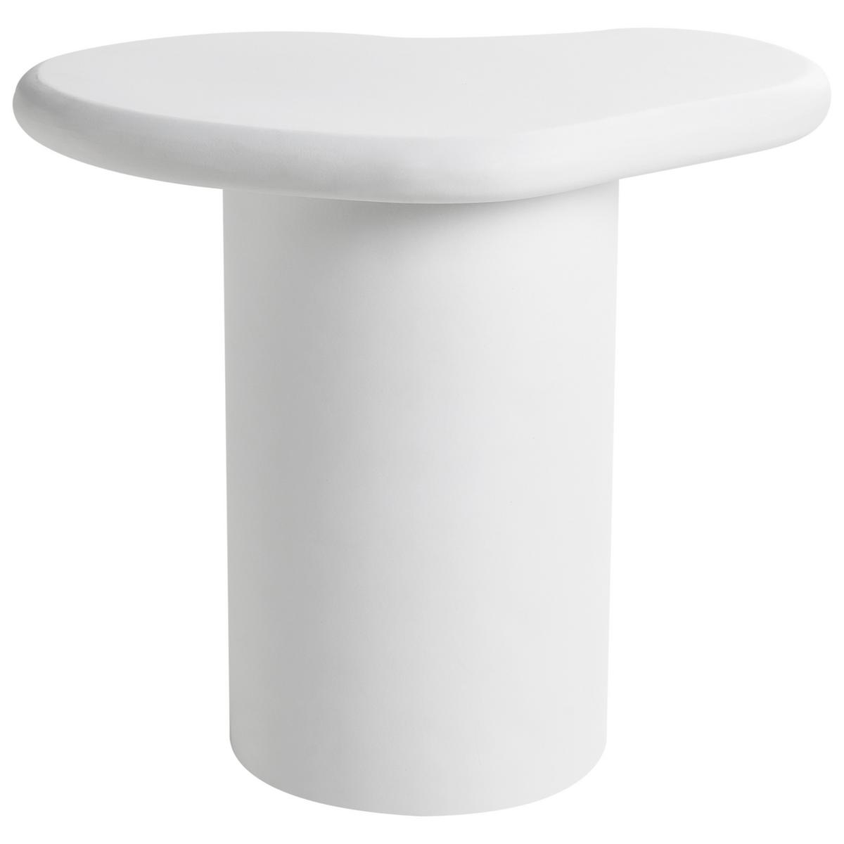 BEISTELLTISCH 43/58 cm Cremeweiß Arsoli - Weiß, Keramik (43/58/50cm) - Beliani