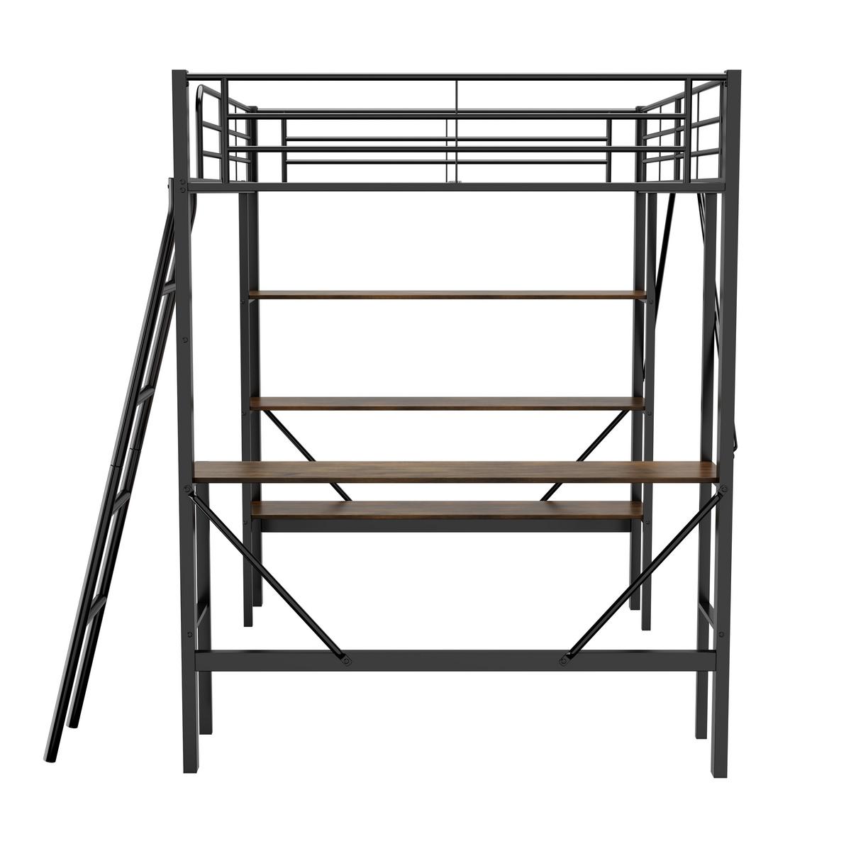 HOCHBETT Sschwarz 204,5/149/180,5 cm - Schwarz, Holzwerkstoff/Metall - Urban Meuble
