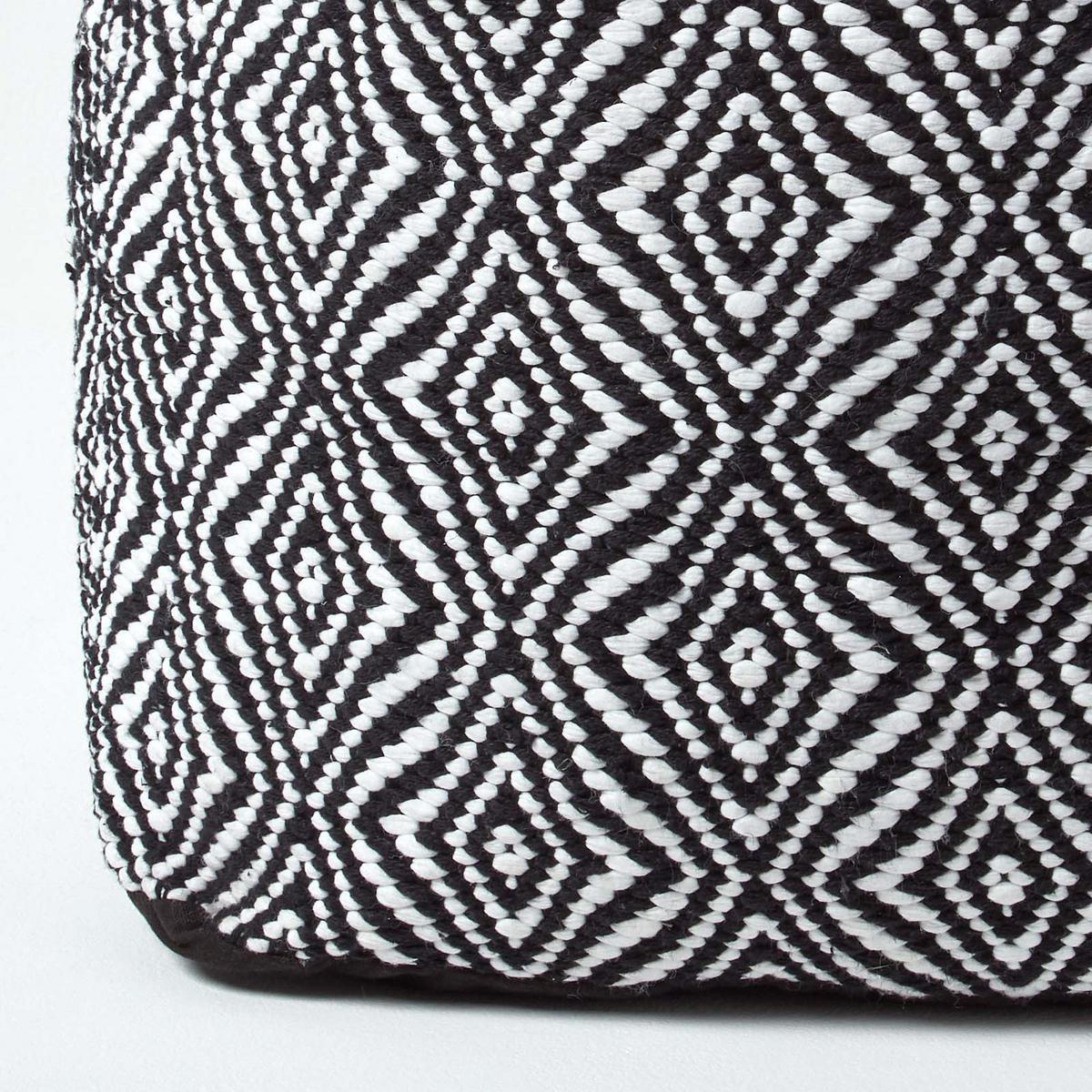 SITZWÜRFEL Trance schwarz-weiß gemustert, 40/40/40 cm - Schwarz, Textil (40/40/40cm) - Homescapes