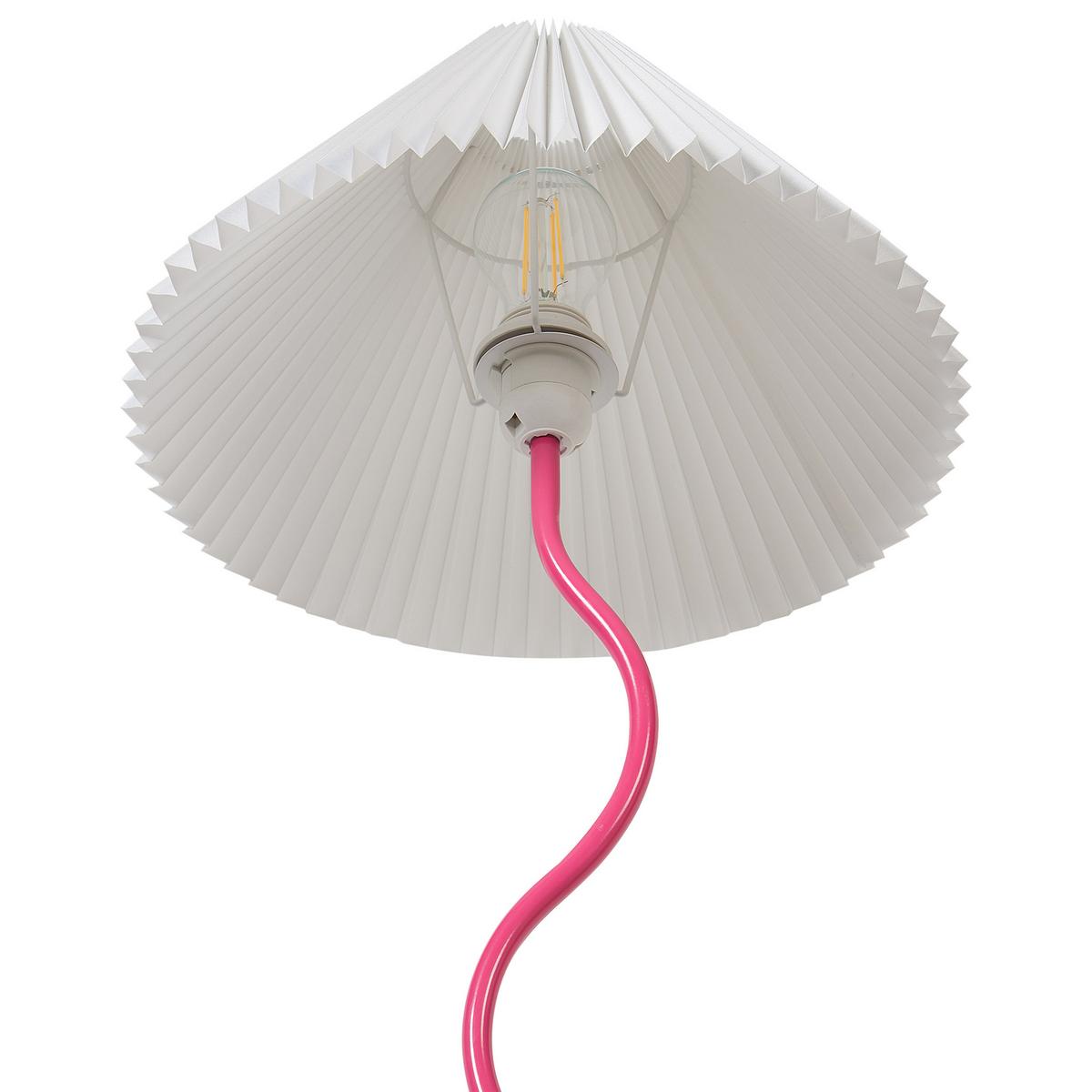 STEHLAMPE Weiß/Rosa Jikawo - Pink/Weiß, Metall (25/25/161cm) - Beliani