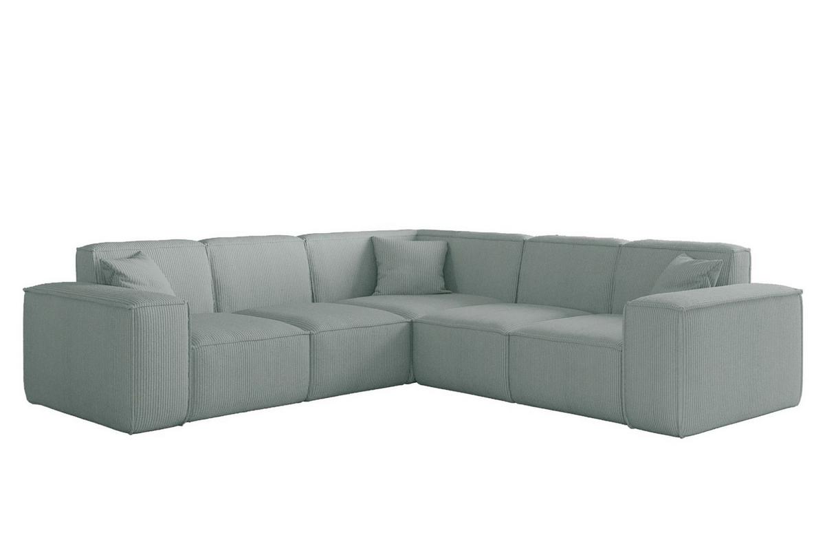 SOFA Celes Premium Stoff Scala - Pastellblau, Holzwerkstoff/Textil (246/246cm) - Fun Möbel
