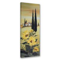 WANDBILD sonnenblumen auf einem haushintergrund - Gelb, Textil (30/90cm) - Feeby