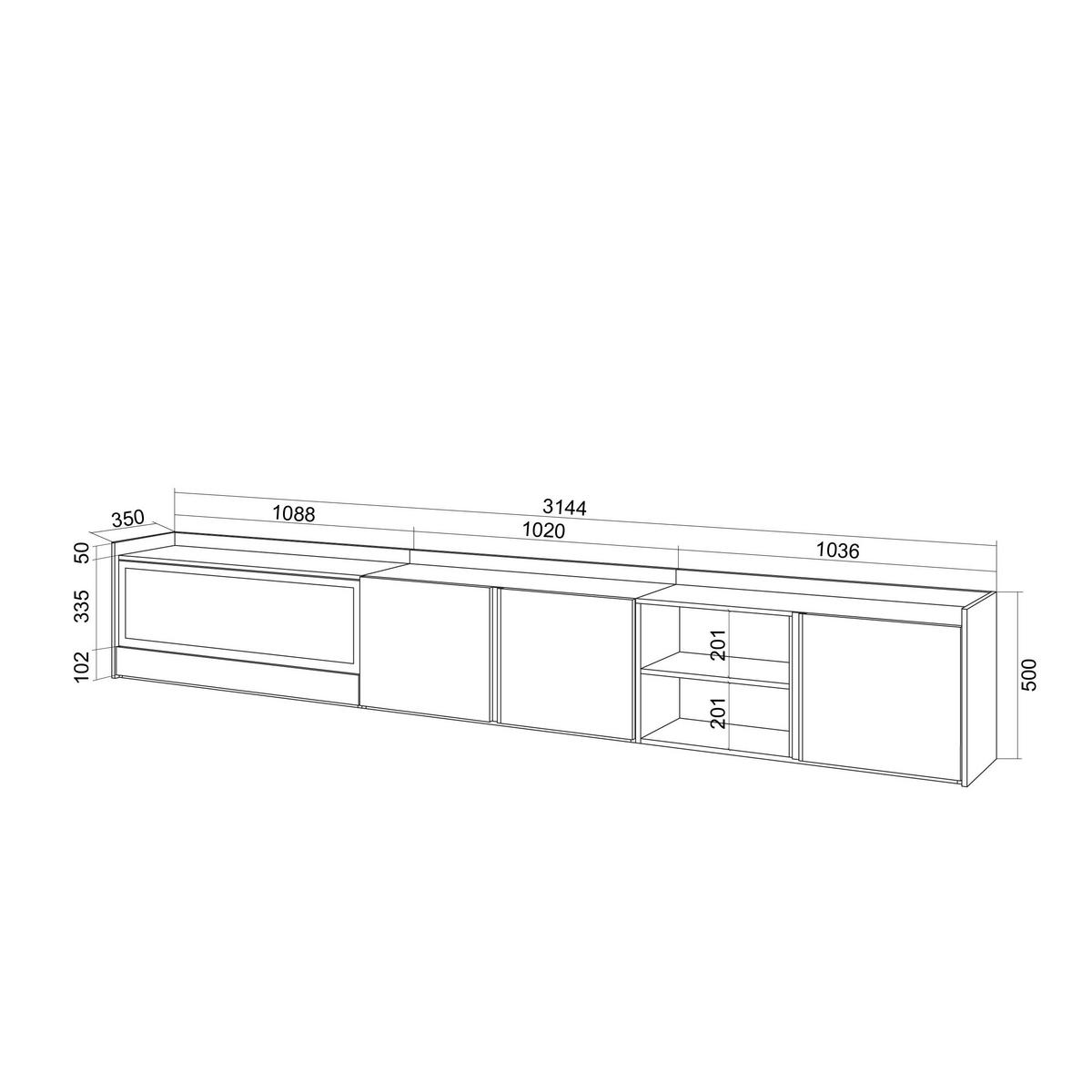 LOWBOARD, Beige, 315/35/50cm, Kamin mit Feuereffekt XXL - Beige, Holzwerkstoff (315/50/35cm) - Skraut Home