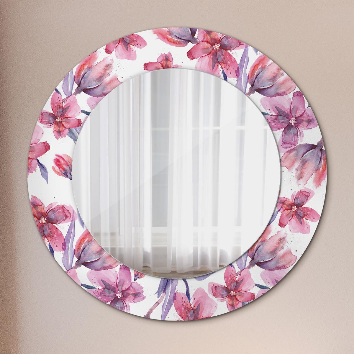 SPIEGEL Rund Ø 50 cm mit Aufdruck - Pink, Glas (50/50/0.4cm) - Wallfluent