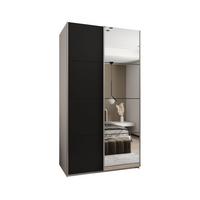 SCHWEBETÜRENSCHRANK 245,5/140/64 2-türig - Silberfarben/Schwarz, Holz/Metall (140/245/64cm) - Abiks Möbel