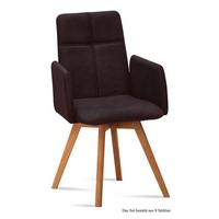 ARMLEHNSTUHL (8er-Set) Dinah 52x92x60 Eiche geölt/Espresso - Eichefarben/Dunkelbraun, Kunststoff (60/92/52cm) - 58aufmkessel