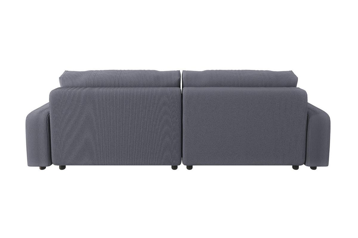 ECKSOFA Emma Grau Cord - Ottomane links - Grau, Textil (234/170cm) - S-Style Möbel