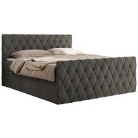 BOXBETT MIREN DUO 140/200 - Dunkelgrau Velvet - H3 - Dunkelgrau, Holz/Textil (140/200cm) - MKS
