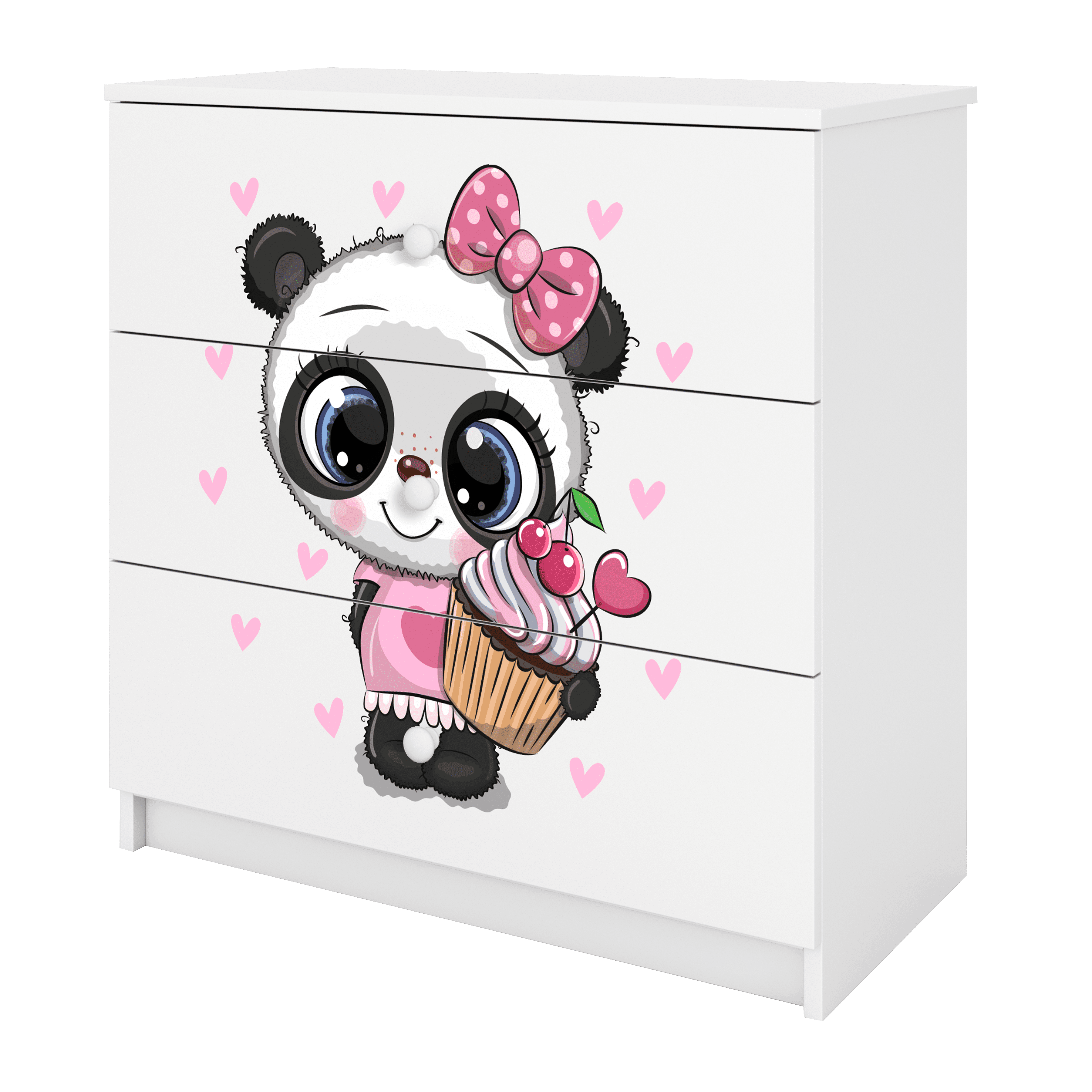 KOMMODE Babydreams Panda 81/81/41 - Weiß, Holzwerkstoff (81/81/41cm) - RAUMHIRSCH FURNITURE